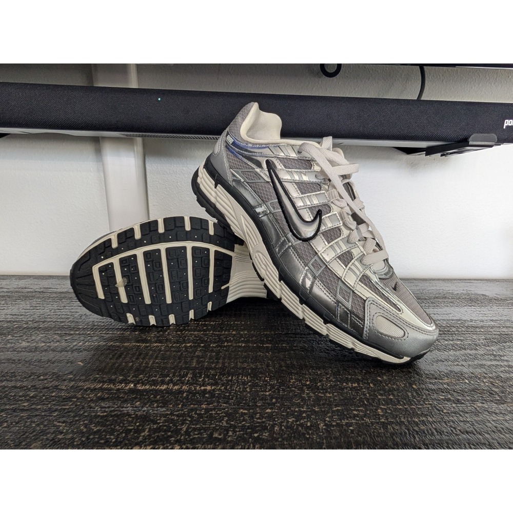 Nike P-6000 Metallic Silver/Sail/Black Men's Athletic Sneaker Mesh CN0149-001